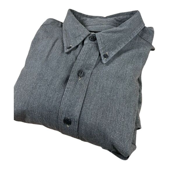 Eddie Bauer Men's Tall Large 100% Cotton Grey Button-Up Long-Sleeve‎ Shirt - Picture 1 of 8